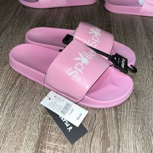 Playboy By PacSun Pink Spoiled Slide Sandals